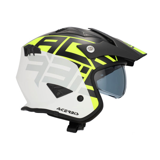 Casco Moto Jet Acerbis Aria 2206 Graphic BIANCO GIALLO FLUO