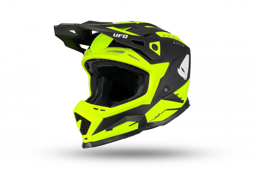 CASCO MOTOCROSS UFO ECHUS GIALLO FLUO E NERO - Main Image