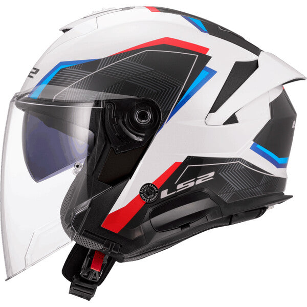 Casco Jet LS2 OF618 Verso II Air Bianco Blu Rosso Caschi Moto