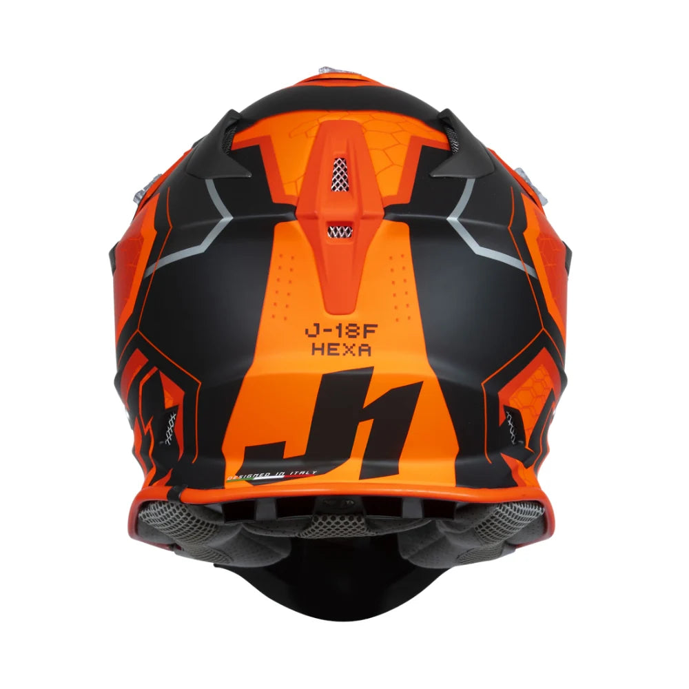 Casco Moto Cross Enduro Just1 J18-f Hexa Arancio Titanio Nero