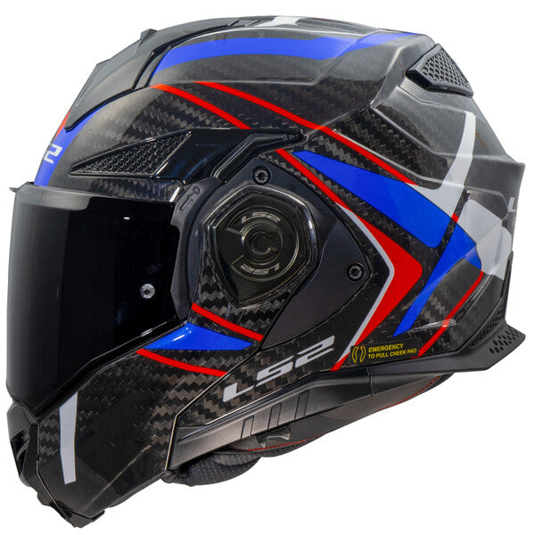 Casco modulare LS2 FF901 ADVANT X CARBON FUTURE 2 WHITE BLUE