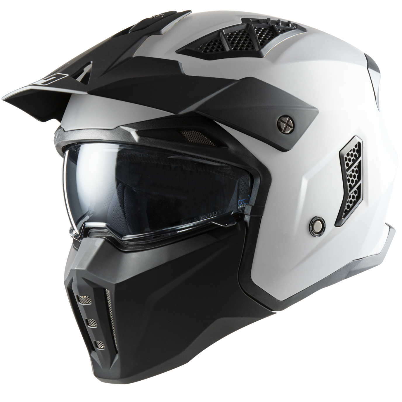 Casco MPH HARRIER mentoniera staccabile bianco