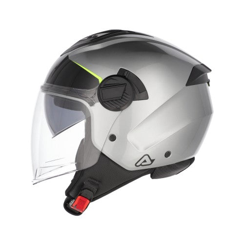 Casco jet Acerbis Levante grigio giallo fluo lucido
