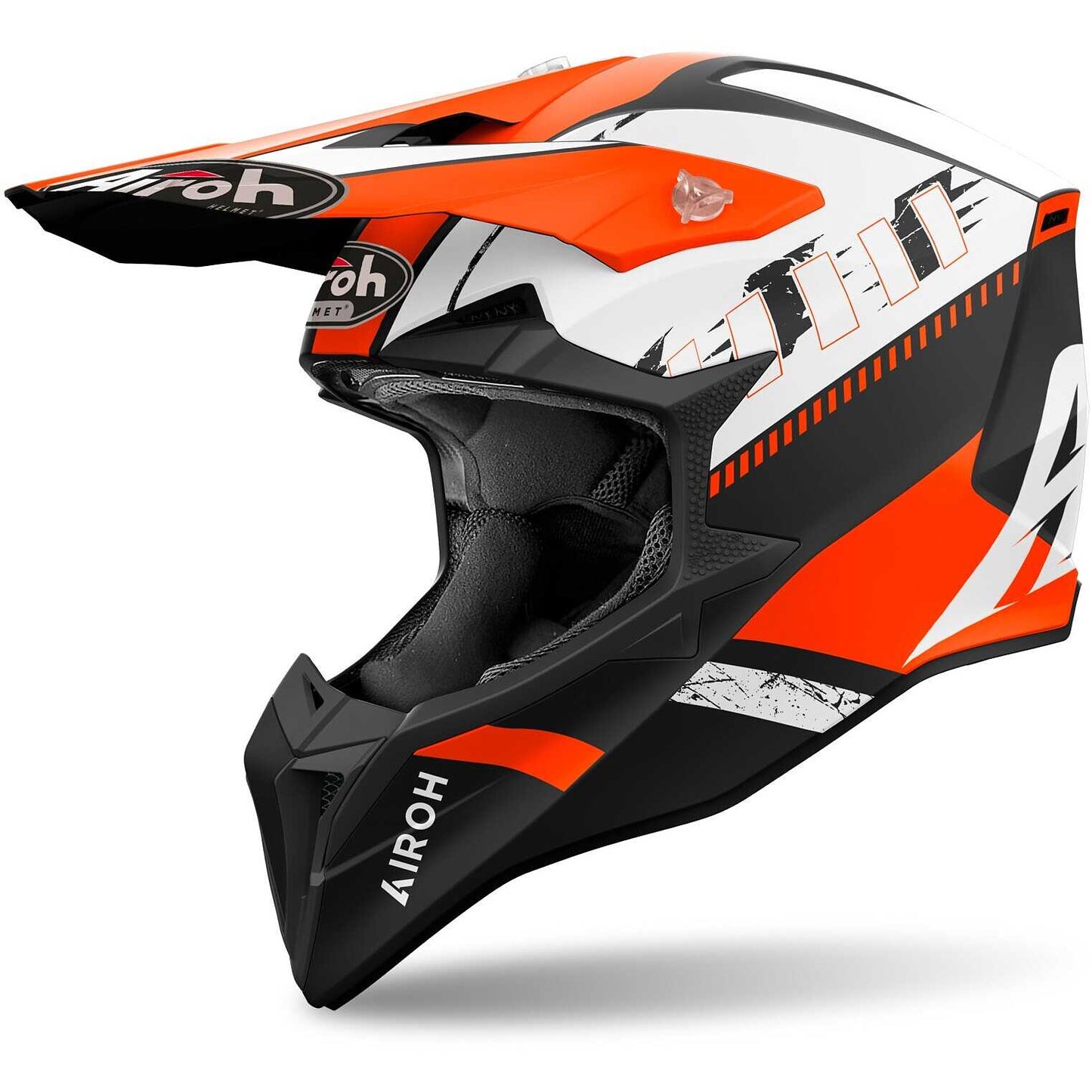 Casco Moto Cross Enduro Airoh WRAAAP FEEL Arancio Opaco