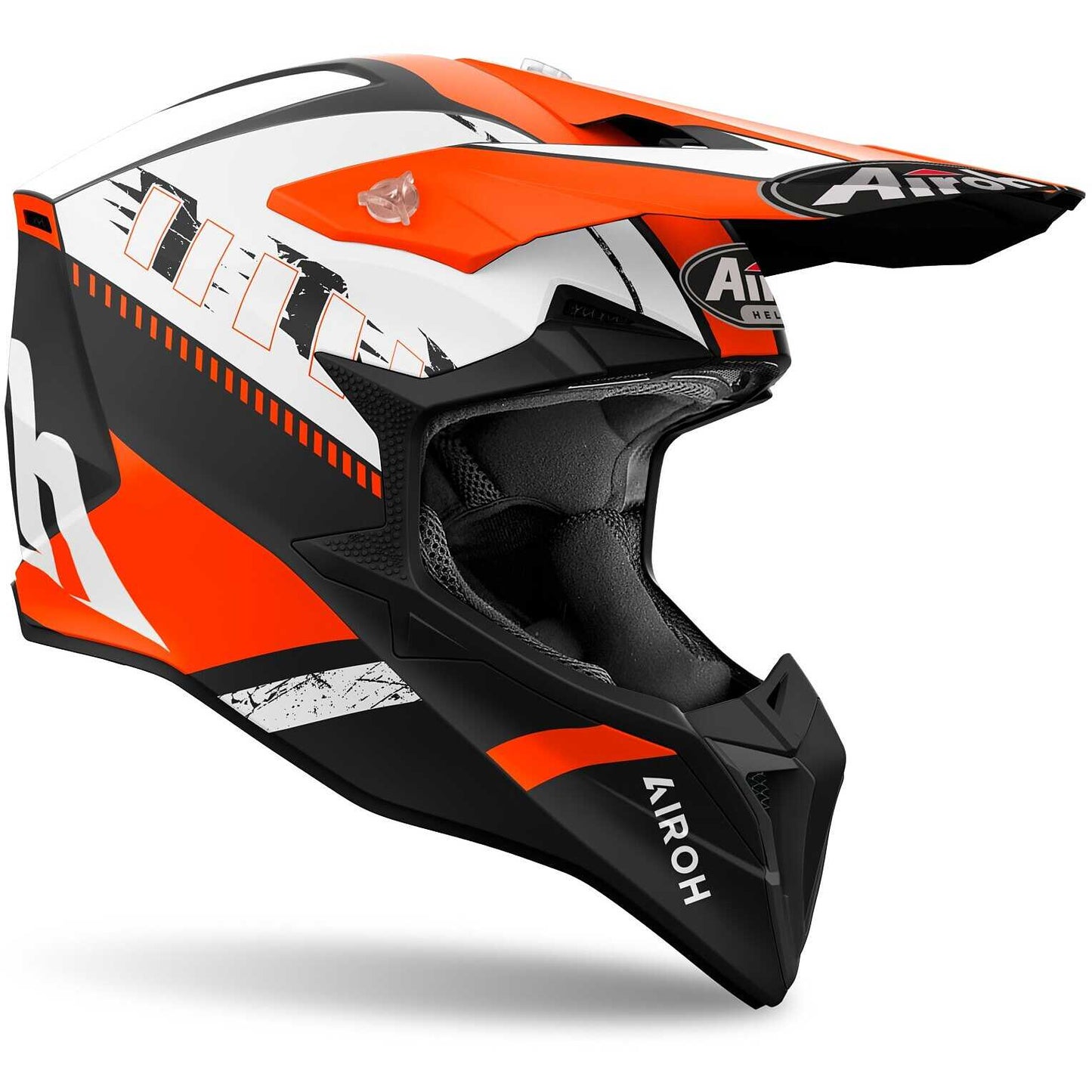 Casco Moto Cross Enduro Airoh WRAAAP FEEL Arancio Opaco