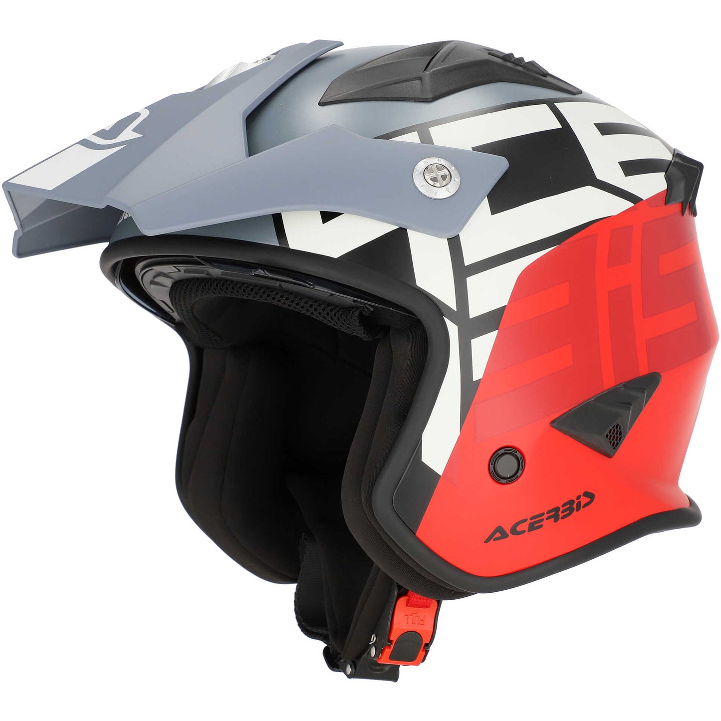 Casco Moto Jet Acerbis Aria 2206 Graphic Grigio Rosso