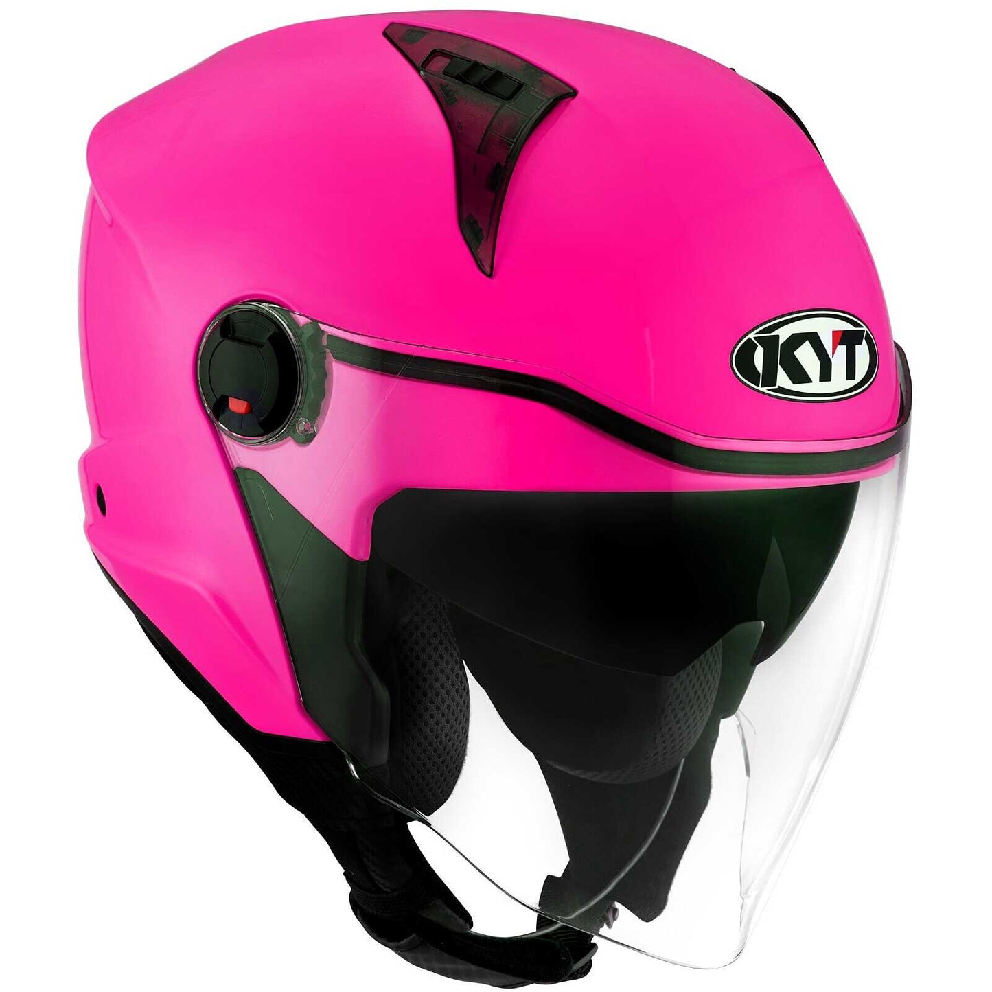 Casco Moto Jet KYT D-CITY PLAIN Fucsia Fluo