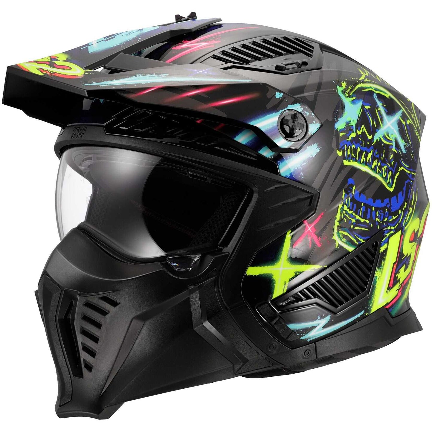 Casco Moto Jet LS2 OF606 DRIFTER RAYZ Nero Blue