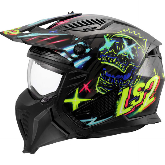 Casco Moto Jet LS2 OF606 DRIFTER RAYZ Nero Blue