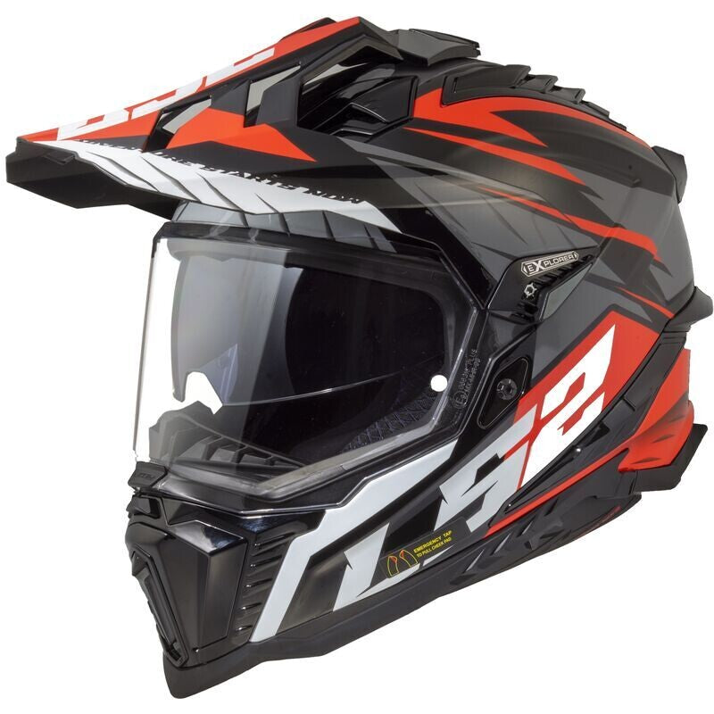 Casco Moto LS2 MX701 EXPLORER SPIRE BLACK TITANIUM RED