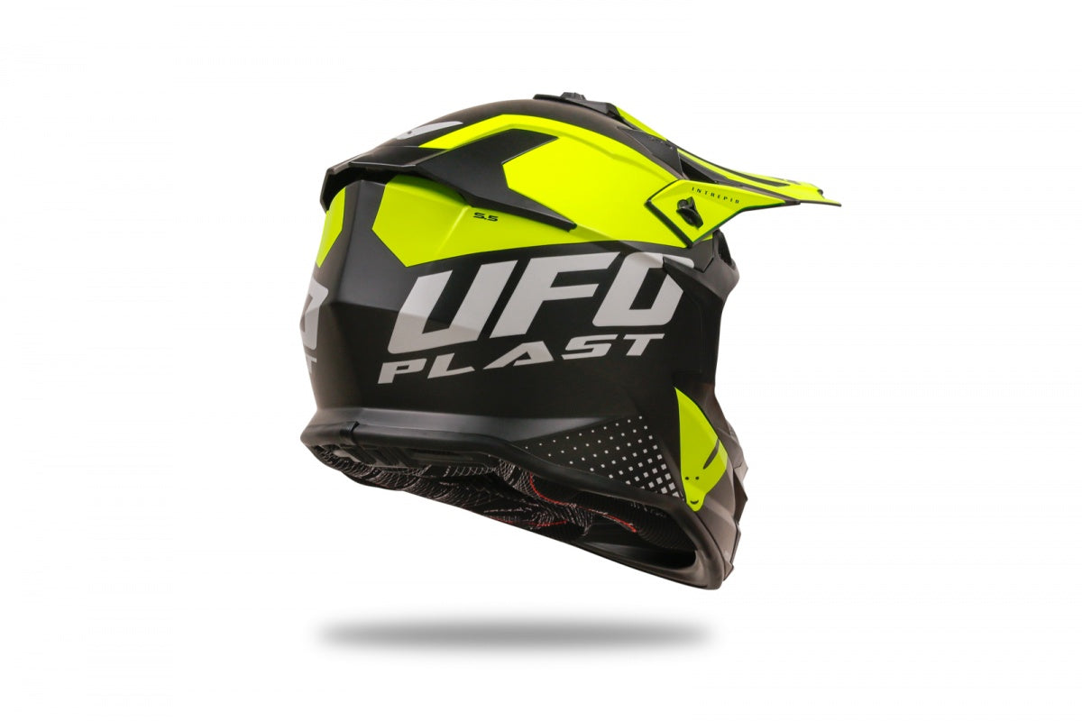 CASCO MOTOCROSS ENDURO UFO INTREPID NERO GIALLO FLUO