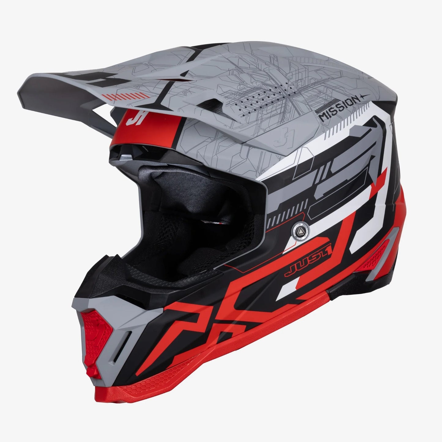 Casco JUST1 J40 GRIGIO ROSSO