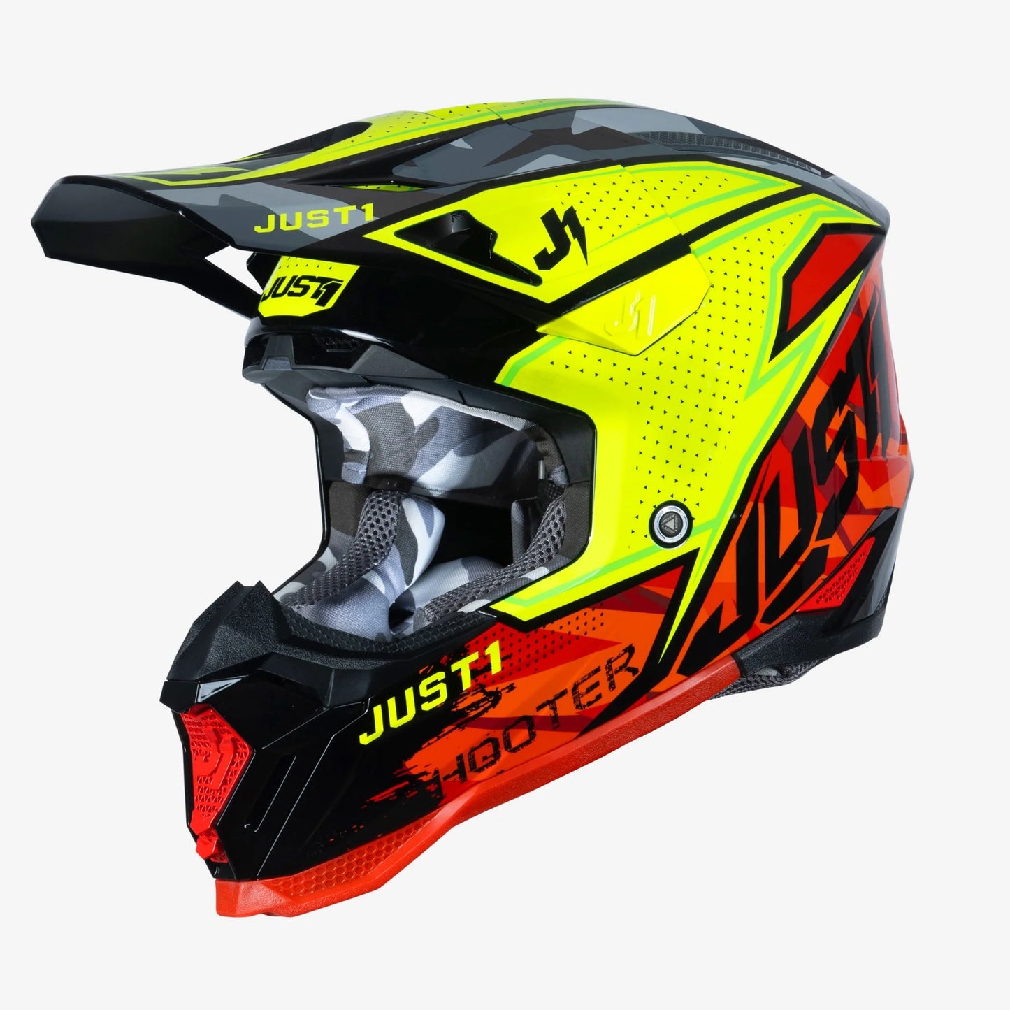 Casco JUST1 J40 GRIGIO ROSSO GIALLO FLUO