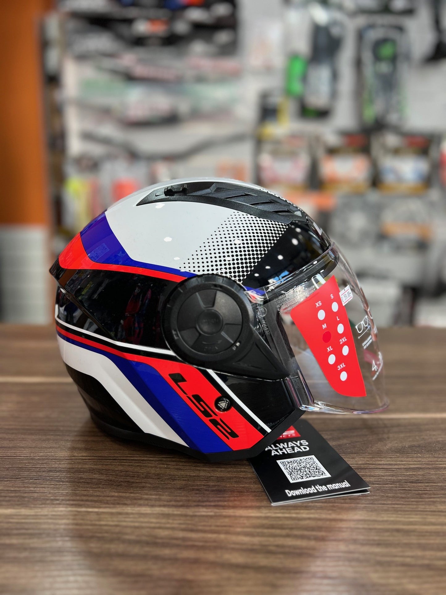 Casco LS2 Airflow 2 RUSH WHITE BLU RED