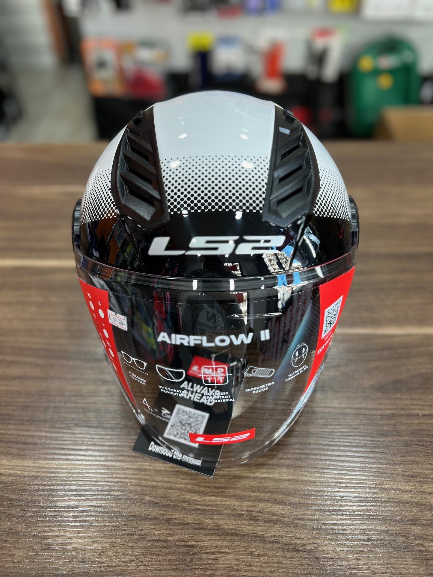 Casco LS2 Airflow 2 RUSH WHITE BLU RED