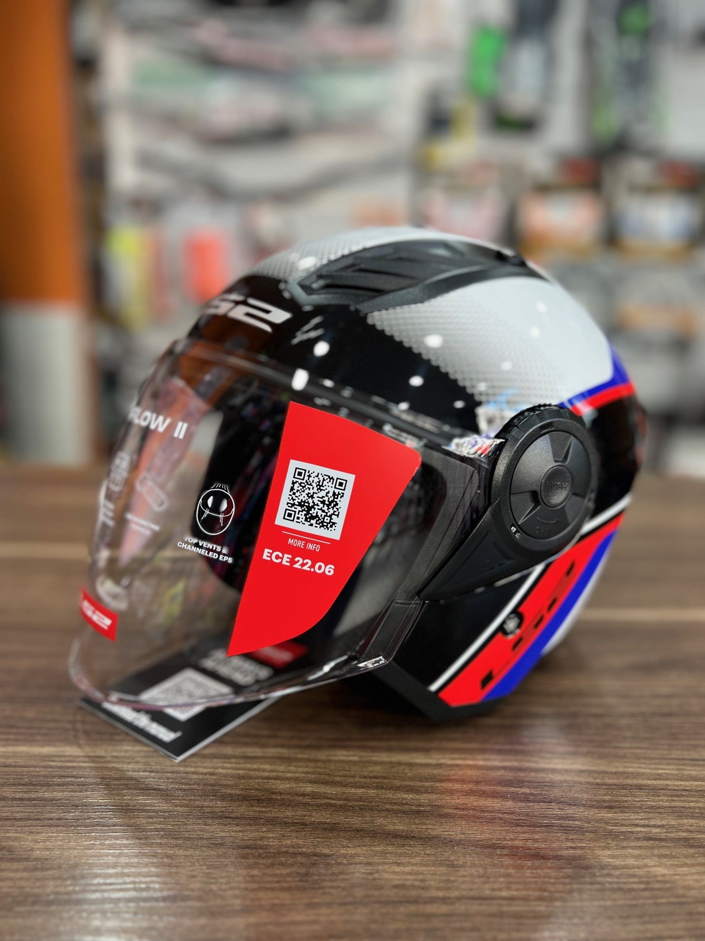 Casco LS2 Airflow 2 RUSH WHITE BLU RED