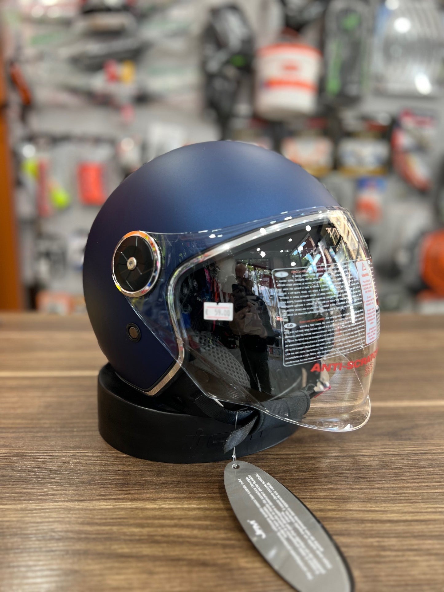 Casco Jet JFM 550 doppia visiera BLU OPACO