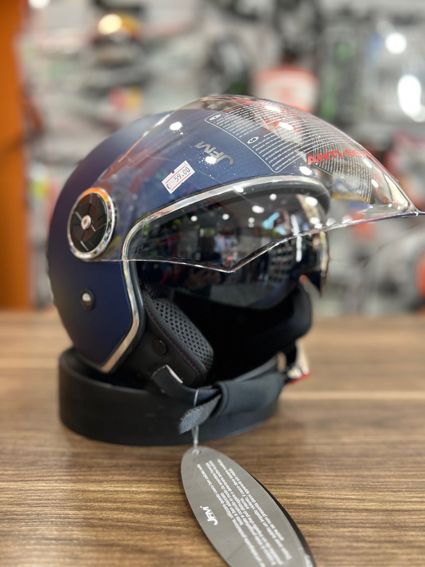 Casco Jet JFM 550 doppia visiera BLU OPACO