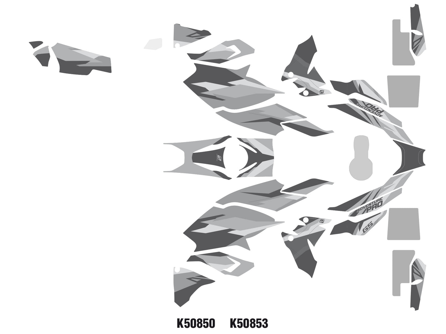 Kit grafiche adesivi BMW R1200GS R1250GS 17-23 BLU