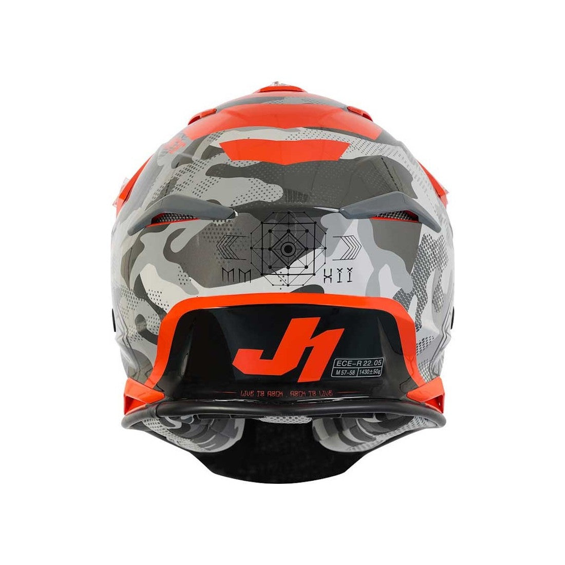 CASCO JUST J-39 KINETIC GLOSS GREY RED CAMO/FLUO ORANGE