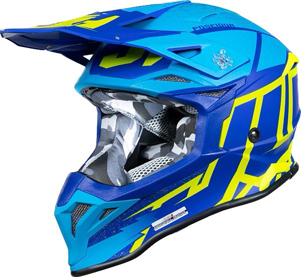 Casco JUST1 J39 POSEIDON FLUO YELLOW BLUE