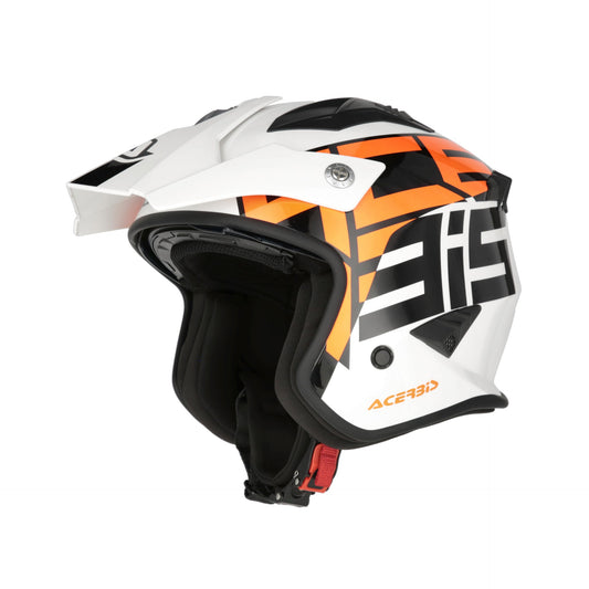 Casco Moto Jet Acerbis Aria 2206 Graphic BIANCO ARANCIO