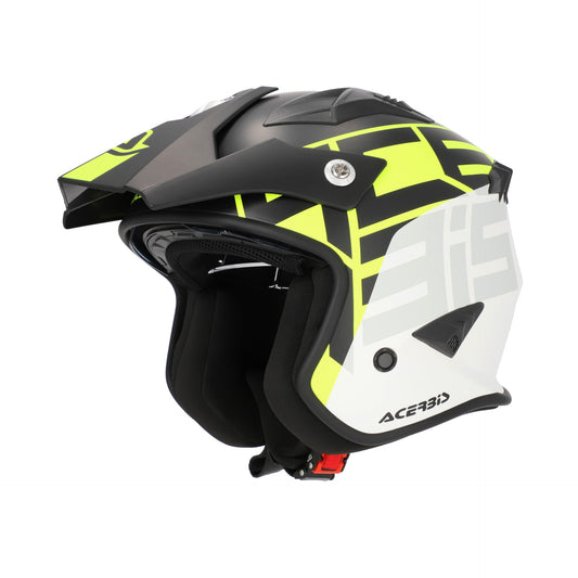 Casco Moto Jet Acerbis Aria 2206 Graphic BIANCO GIALLO FLUO