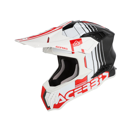 Casco Motocross Enduro Acerbis AIRSTRIKE-C CARBON BIANCO ROSSO