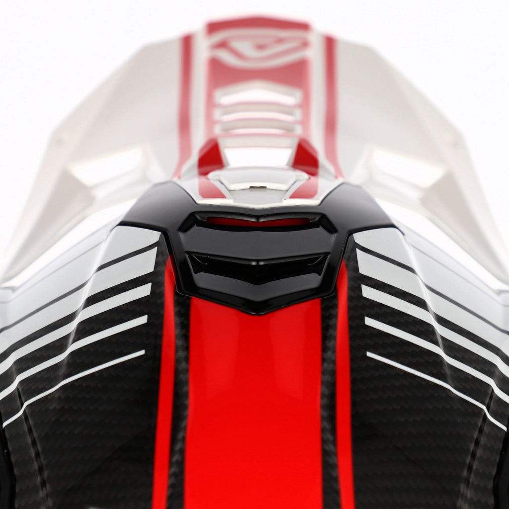 Casco Motocross Enduro Acerbis AIRSTRIKE-C CARBON BIANCO ROSSO