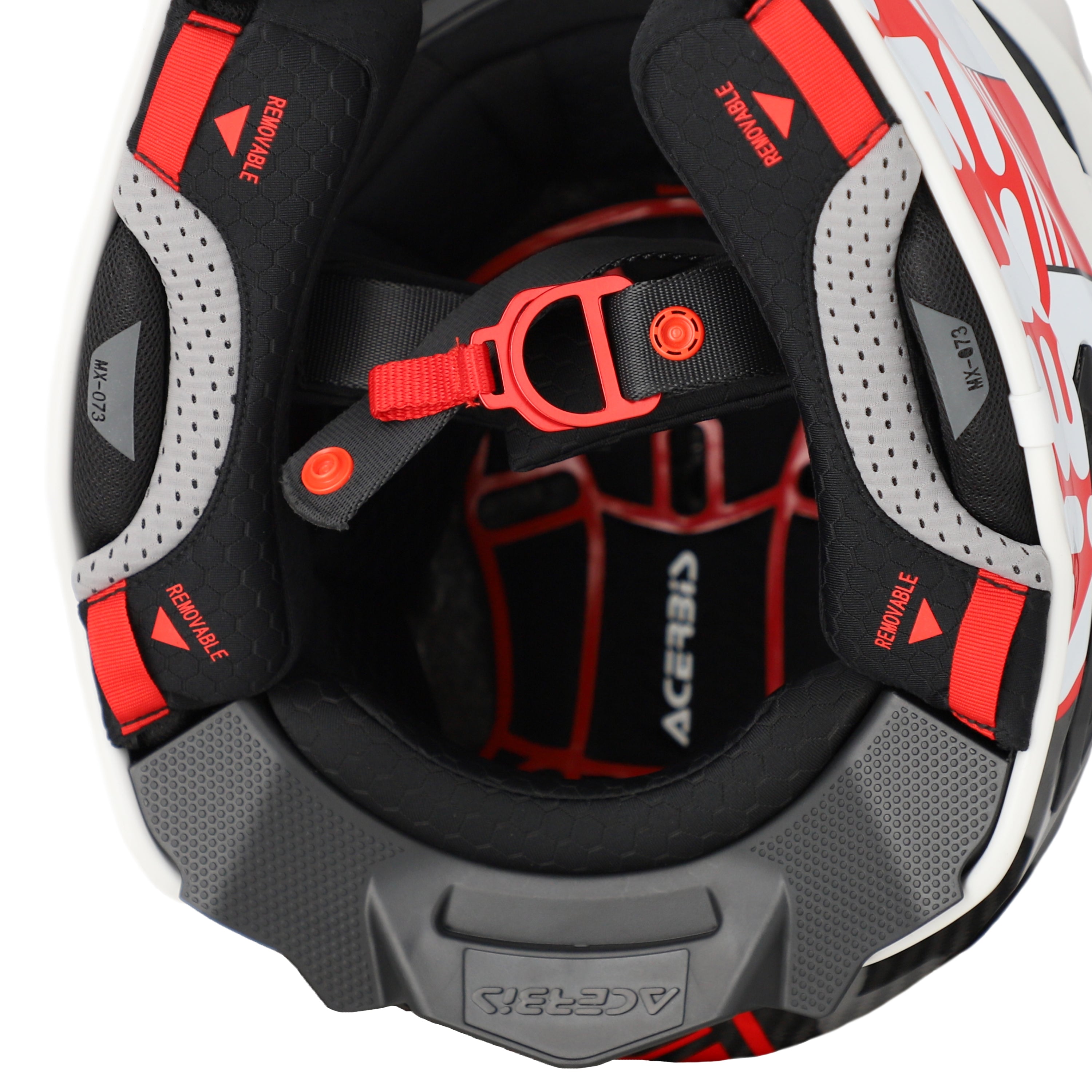 Casco Motocross Enduro Acerbis AIRSTRIKE-C CARBON BIANCO ROSSO