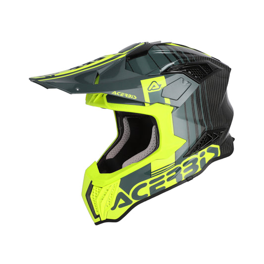 Casco Motocross Enduro Acerbis AIRSTRIKE-C CARBON NERO GIALLO FLUO