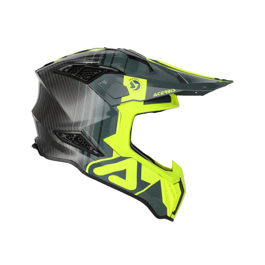 Casco Motocross Enduro Acerbis AIRSTRIKE-C CARBON NERO GIALLO FLUO