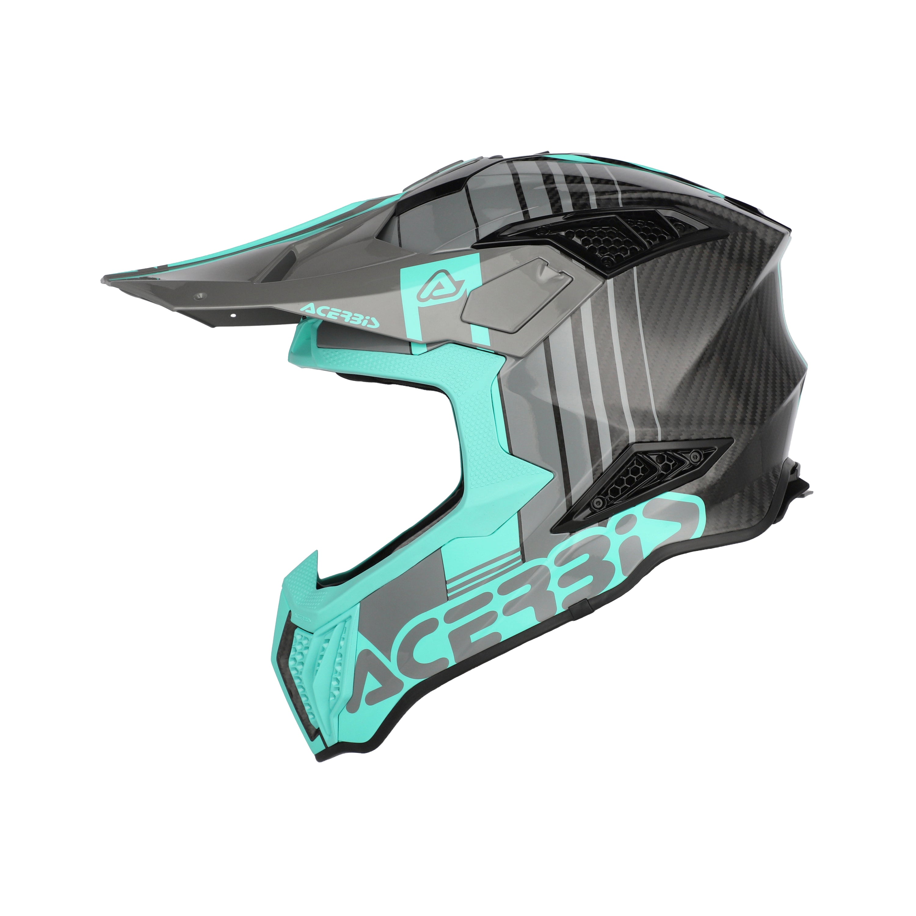 Casco Motocross Enduro Acerbis AIRSTRIKE-C CARBON TURCHESE
