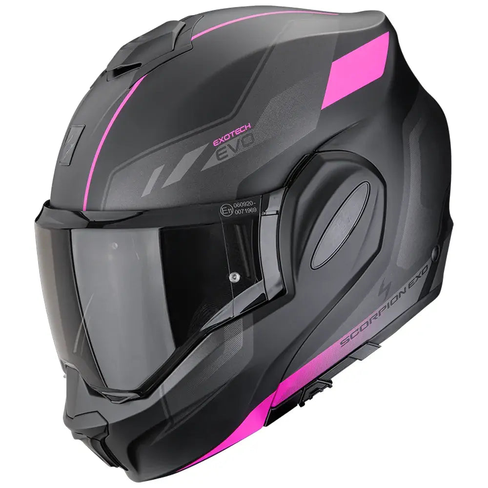 Casco modulare Scorpion EXO-TECH EVO SOCIUS - NERO OPACO / ROSA