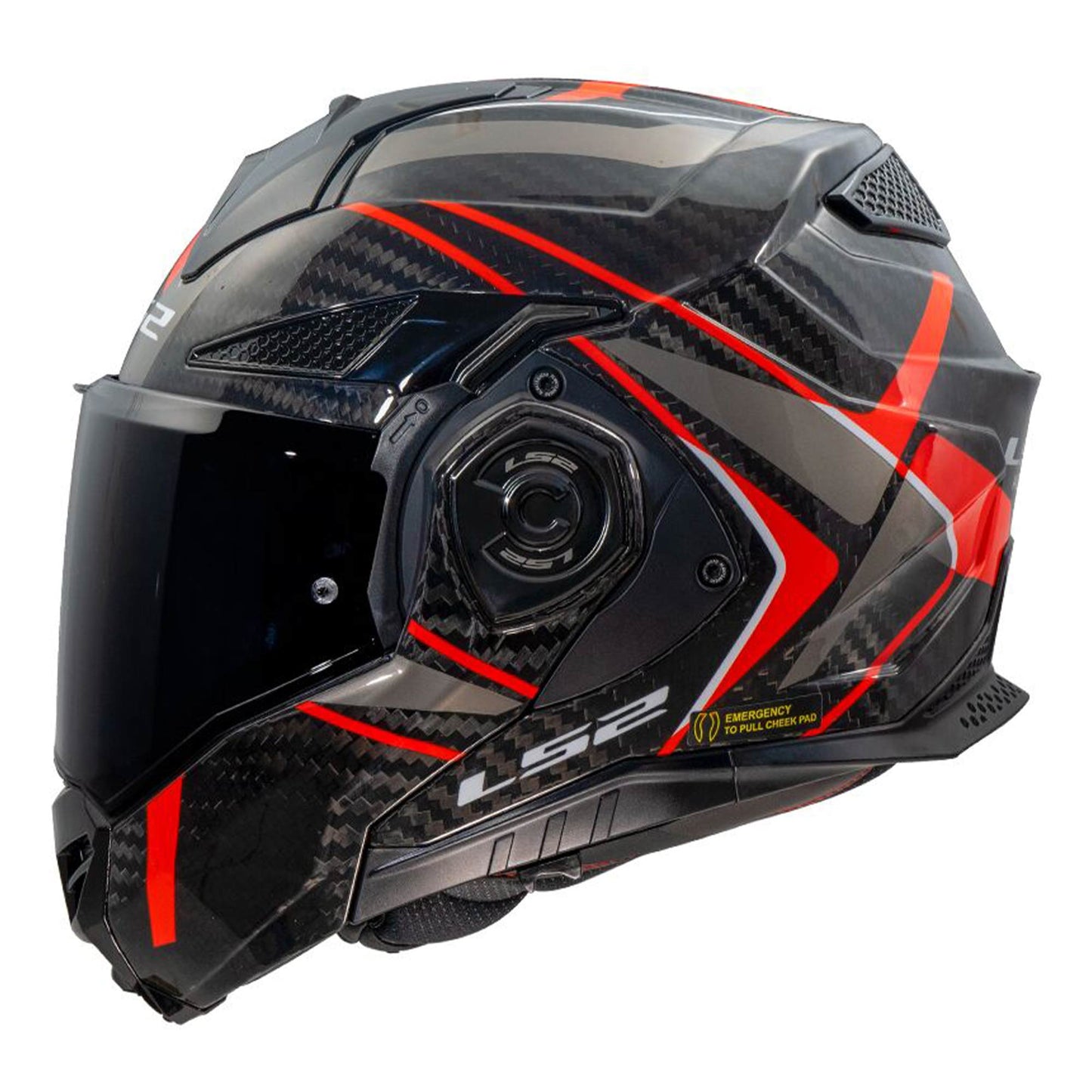 Casco modulare LS2 FF901 ADVANT X CARBON ROSSO