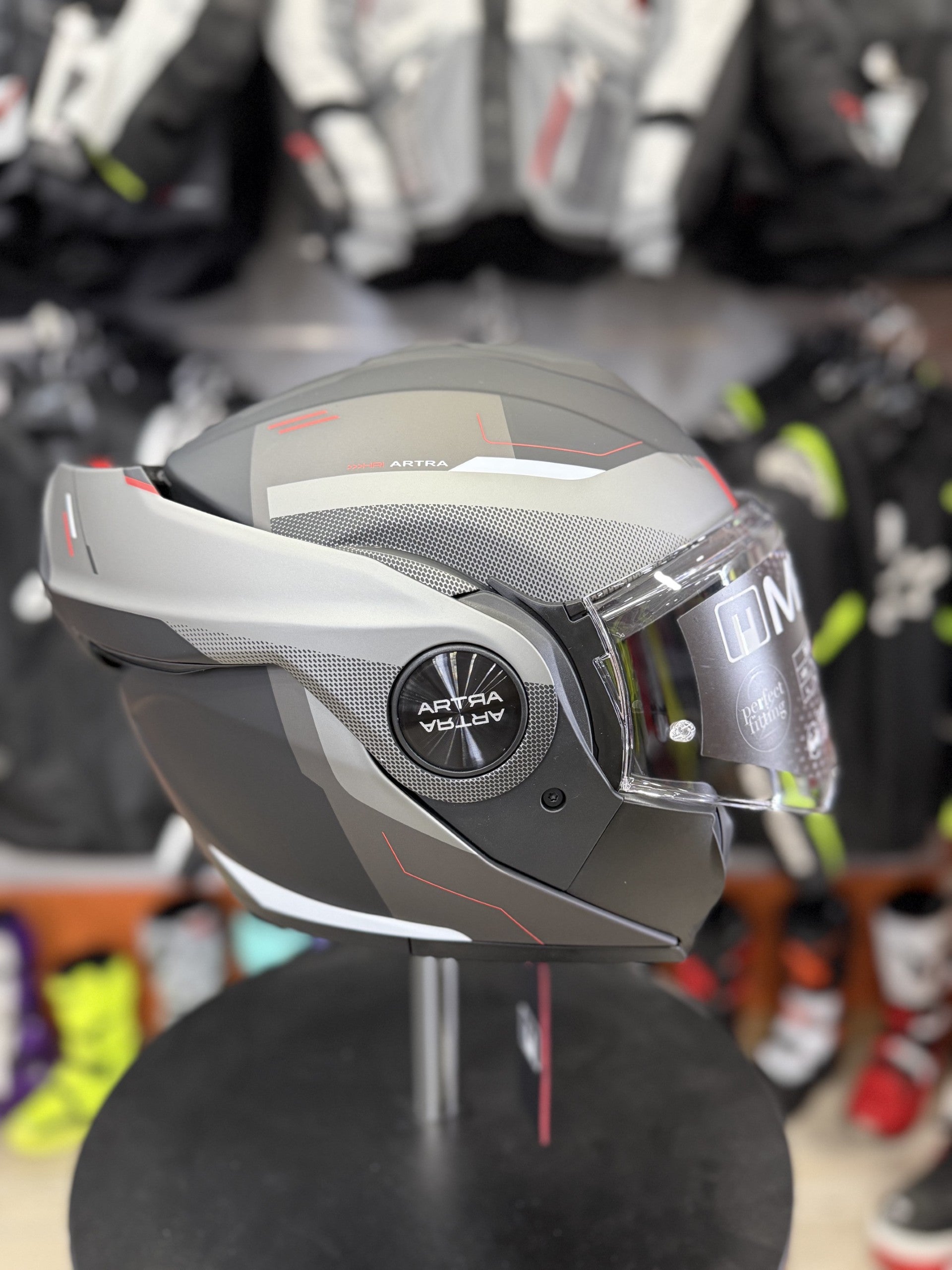 Casco Modulare Reversibile MPH ARTRA NERO GRIGIO ROSSO