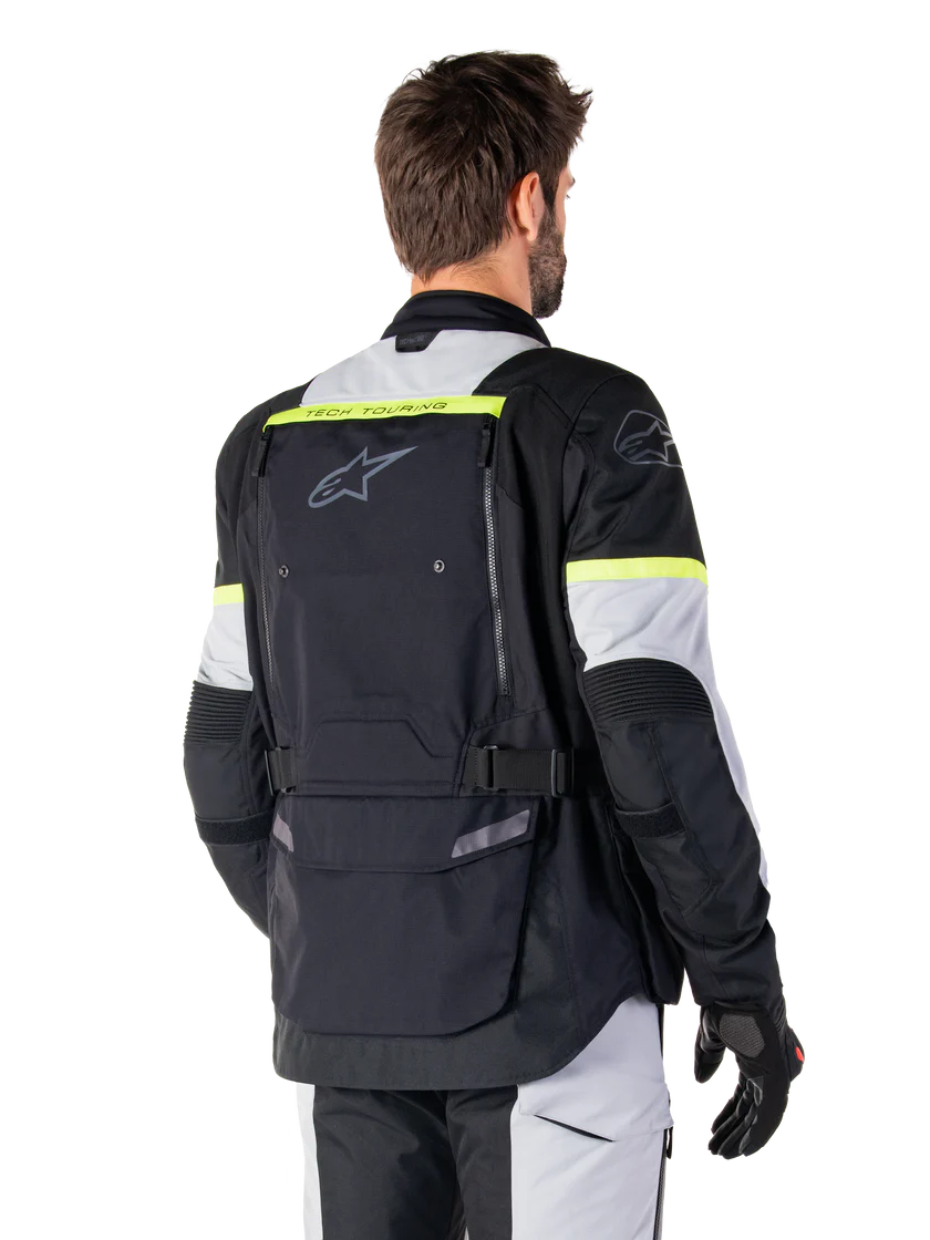 Giacca moto quattro 4 stagioni Alpinestars Bogotà Pro Drystar Grigio Giallo Fluo