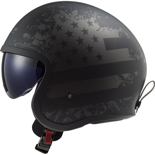 Casco jet LS2 Spitfire 2 Black Flag