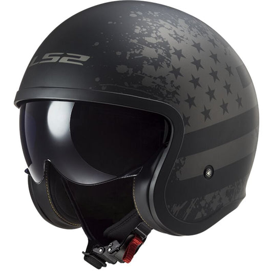 Casco jet LS2 Spitfire 2 Black Flag