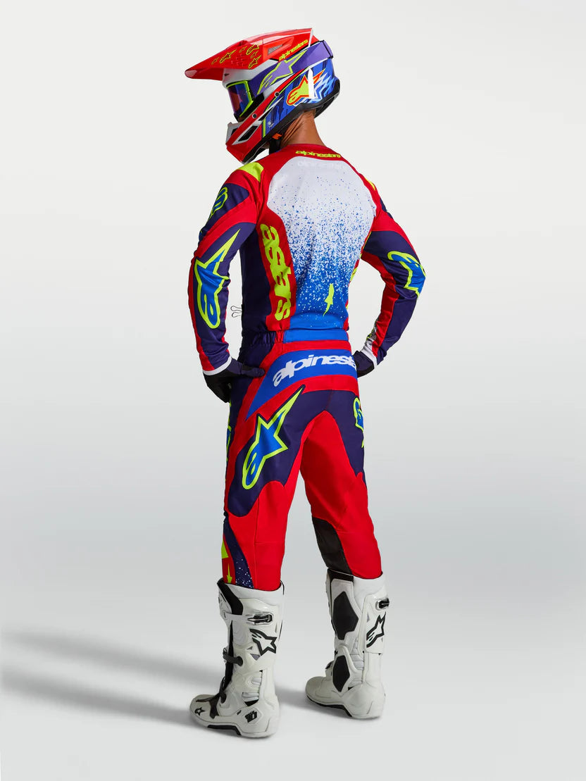 Completo motocross enduro Alpinestars Fluid Drag 2027 rosso blu