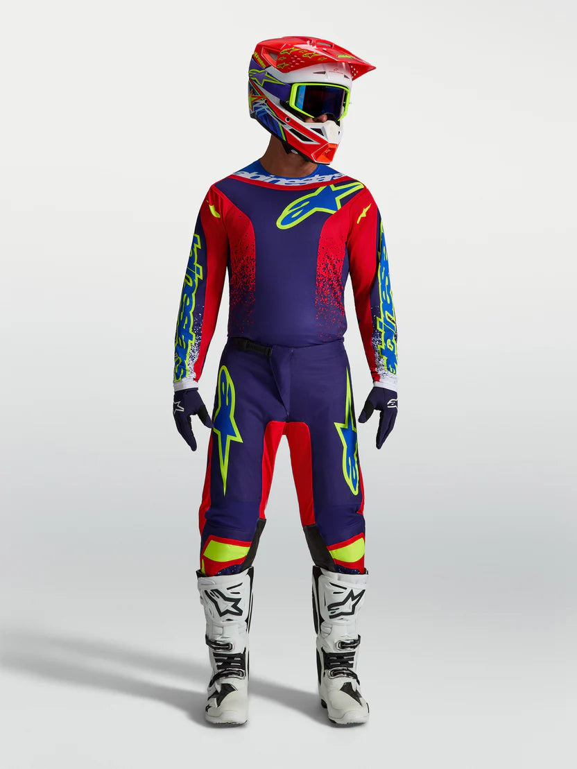 Completo motocross enduro Alpinestars Fluid Drag 2027 rosso blu
