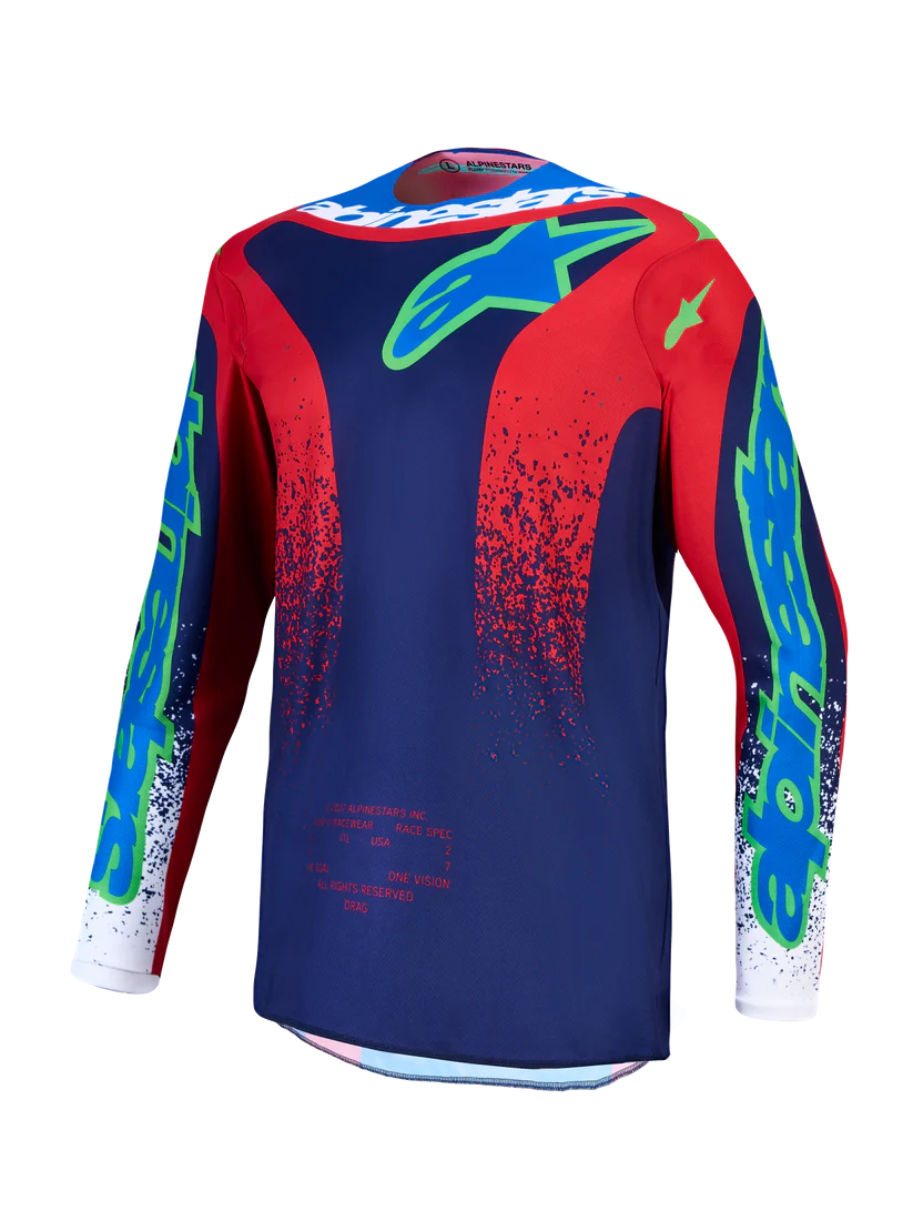 Completo motocross enduro Alpinestars Fluid Drag 2027 rosso blu