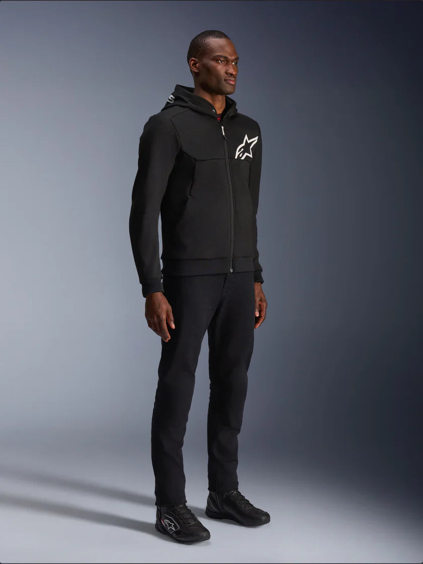 Felpa moto Alpinestars CHROME V2 SPORT HOOD nera