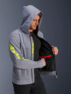 Felpa moto Alpinestars CHROME V2 SPORT HOOD GRIGIA GIALLO FLUO