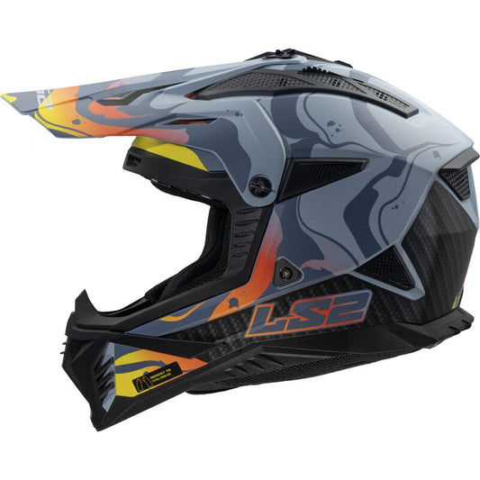 Casco Cross Ls2 Fast 2 Grigio Arancio