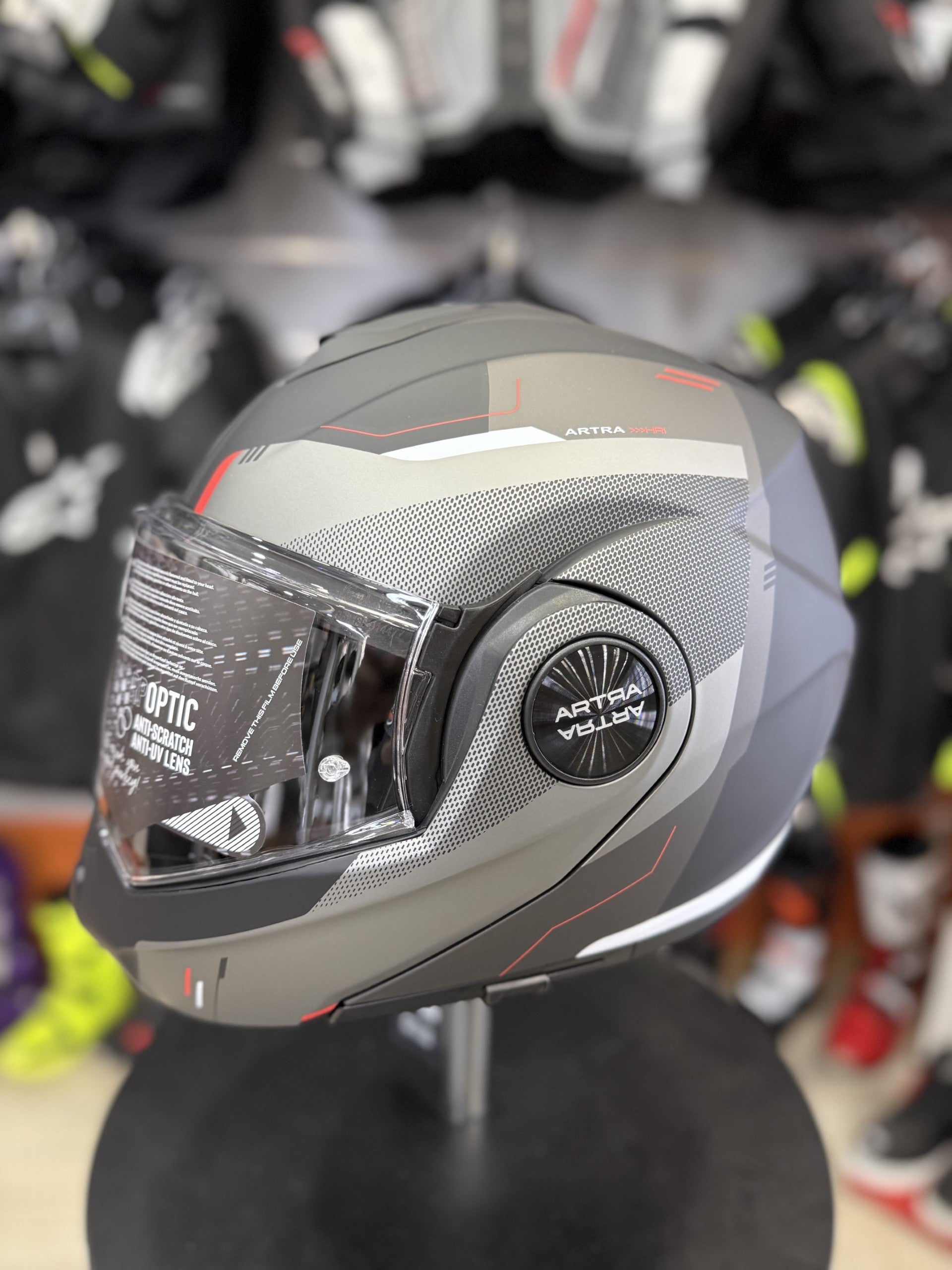 Casco Modulare Reversibile MPH ARTRA NERO GRIGIO ROSSO
