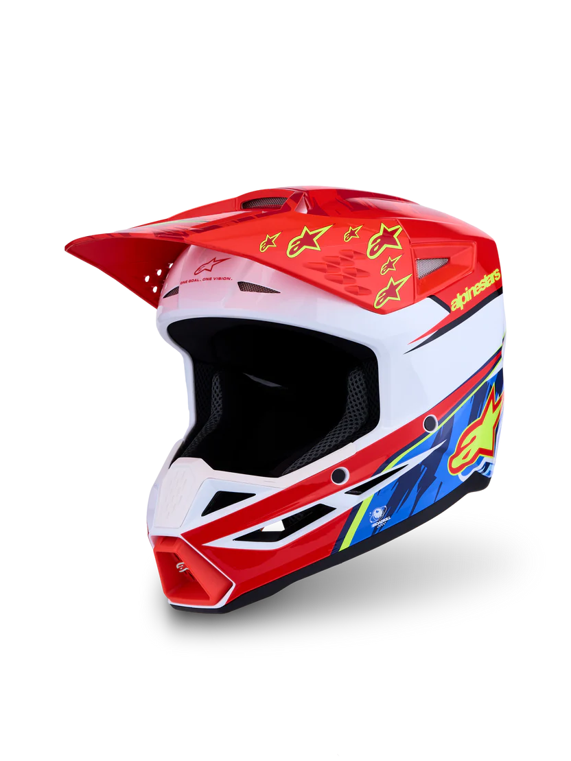 Casco motocross enduro Alpinestars S-M3 Falcon 2027 rosso blu