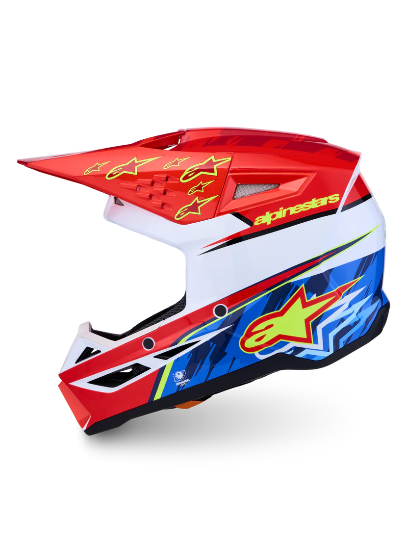 Casco motocross enduro Alpinestars S-M3 Falcon 2027 rosso blu