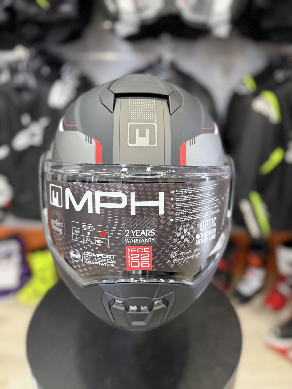 Casco Modulare Reversibile MPH ARTRA NERO GRIGIO ROSSO