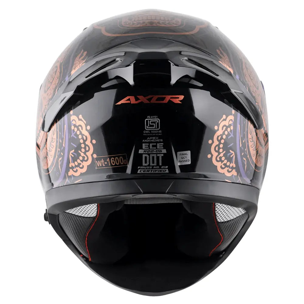 Casco moto AXOR Helmets APEX TRANCE NERO ORO